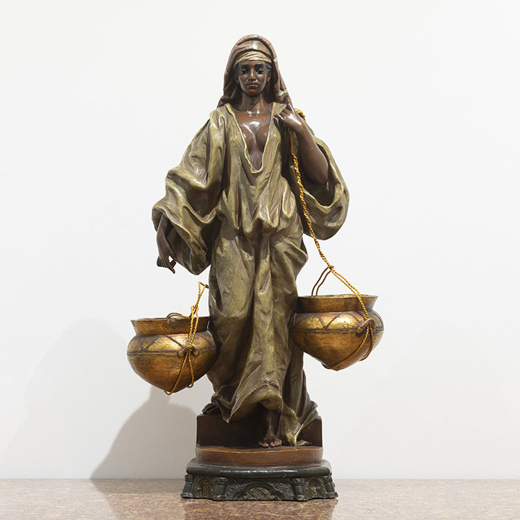 Terracotta beeld koud geschilderd.